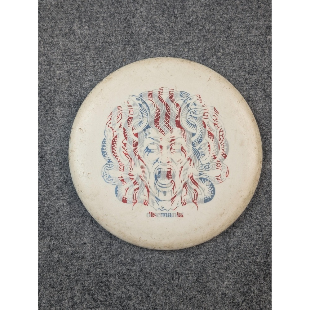 Discmania Medusa Foil‎ Stamp Disc Golf Disc White Red Blue Graphic Snake Art